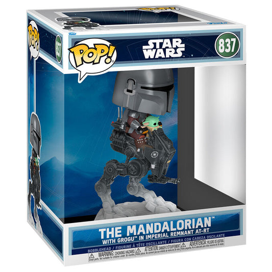 Funko POP! Star Wars - Mandalorian & Grogu The Mandalorian with Grogu in Imperial Remnant AT-RT #837